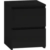 Top E Shop Table de chevet Topeshop M2 CZERŃ noire avec 2 tiroirs
