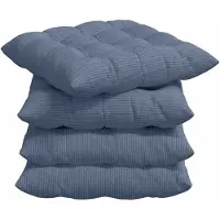 vidaXL Coussins De Siège 4 Pcs Bleu 40 X 40 X 6 Cm