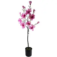 OEM Arbre à fleurs artificielles, 140 cm, magnolia rose