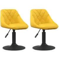 vidaXL Chaise de salle à manger 2 pcs. Pivotant jaune moutarde velours