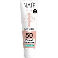Naif Baby & Kids Mineral Sunscreen SPF 50 0 % Perfume crème protectrice pour bébé 100 ml