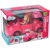 Ottosimon KiddyGo Cabrio Voiture-jouet avec poupée et chien - set de pique-nique rose