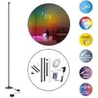 Näve Lampadaire LED RGB, télécommande, intensité lumineuse variable, H 150 cm