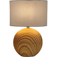 Näve Lampe de table salon Lampe de table chambre à coucher Bois aspect tissu Beige 3194527