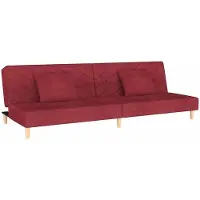 vidaXL Canapé-lit 2 places avec 2 coussins vin rouge Tissu