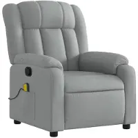 vidaXL Fauteuil relax de massage, tissu gris clair