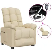 vidaXL Fauteuil relax électrique Crème Tissu