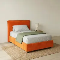 Dmora Brusson - Lit Simple, Orange, Déhoussable Italy