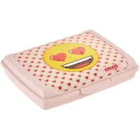 Keeeper Brotdose carla mini Emoji Hearts, 0,5 L, rosa Deco-Click-Box mini, PP, praktischer Verschluss, Lunch box, Rouge, Multicolore, Blanc, Noir, Pink, Jaune, Rose