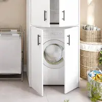 Dmora Montoro - Armoire Polyvalente 2 Portes, 69x88h cm Blanc, Battante