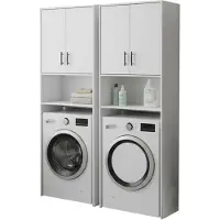 Dmora Delebio - Ensemble Mobilier de Buanderie, Blanc, 4 Étagères