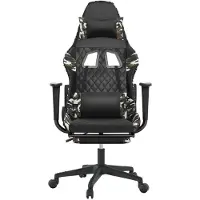 vidaXL Chaise de jeu avec repose-pieds noir et camouflage similicuir