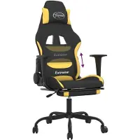 vidaXL Chaise de jeu avec siège noir et jaune en tissu