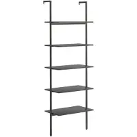 vidaXL Étagère inclinée à 5 niveaux Noir 64x35x185 cm