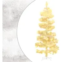 vidaXL Arbre de Noël hélicoïdal pré-éclairé et support blanc 180cm PVC