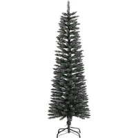 vidaXL Sapin de Noël artificiel mince avec support Vert 150 cm PVC