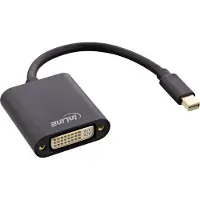InLine Adaptateur Mini DisplayPort vers DVI Aluminium (DVI, 19.50 cm), Adaptateur données + vidéo, Noir