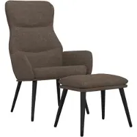 vidaXL Fauteuil relax avec pouf Taupe Tissu