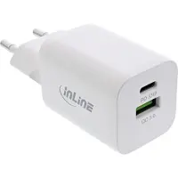 InLine Power Delivery + Quick Charge USB Adaptateur secteur, 33W, USB-A + USB-C, blanc