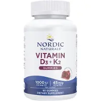 Nordic Naturals Vitamine D3+K2 Gummies, Grenade, 60 gummies