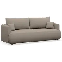 Selsey Ovo Mini - Canapé-lit 3 places avec coffre de rangement, Chenille Easy-Clean, gris beige