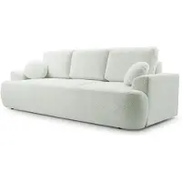 Selsey Barletto - Canapé 3 places avec fonction sommeil et espace de rangement, Bouclé, Crème