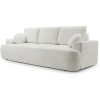 Selsey Barletto - Canapé 3 places avec fonction sommeil et espace de rangement, Bouclé, Beige clair