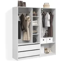 Livinity Armoire à vêtements Trento Blanc Lot de 2, Model 58974