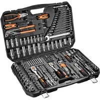 Neo Tools Clés à douille 1/2", 3/8", 1/4", set de 233 pcs 1/4", jeu de 233 pièces