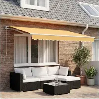 vidaXL Store à rallonge couleur sable 400 x 350 cm en polyester et aluminium