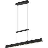 TRIO Lustre LED PAROS noir 32 W, blanc chaud 3750 lm, métal, dimensions : 150 x 90 x 11 cm, IP20, RL