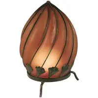 Näve Lampes de table - Lampe de table en verre "Orient", lampe de style oriental, en métal et en verre, de couleur orange, hauteur 39 cm, diamètre 25 cm, culot E14