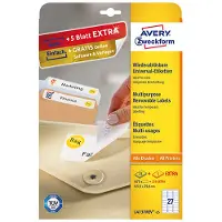 Avery L4737REV-25, Étiquettes Stick&Lift 63.5x29.6mm, blanches
