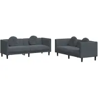 vidaXL Ensemble de canapés 2 pièces avec coussins gris foncé velours