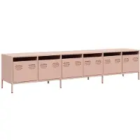 vidaXL Armoire TV rose 202x39x43,5 cm Acier laminé à froid