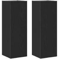 vidaXL Meuble TV mural , 2 pièces, noir aspect chêne, 30,5 x 28,5 x 90 cm