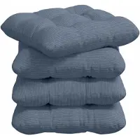 vidaXL Coussins De Siège 4 Pcs Bleu 45 X 45 Cm Tissu En Velours Côtelé