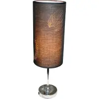 Näve Lampes de table - Lampe de table "SUNE", hauteur : 46 cm, lampe de table en métal et en tissu, de couleur noire, hauteur 46 cm, diamètre 14 cm, culot E14, interrupteur à cordon