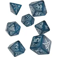 Q-workshop Call Of Cthulhu Dice Set Abyssal & White Board Game 7 Units Bleu Enfants