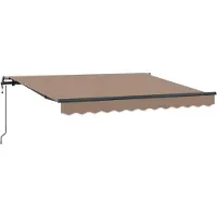 vidaXL Store banne télescopique taupe 450 x 300 cm, toile et aluminium