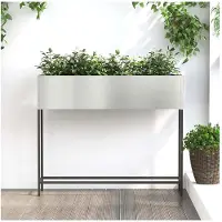 vidaXL Planteur de jardin surélevé Argent 100 x 26 x 82 cm