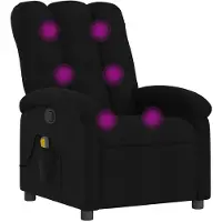 vidaXL Fauteuil relax de massage, tissu noir