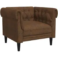 vidaXL Fauteuil Chesterfield Marron Tissu