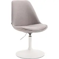 CLP Chaise de salle à manger Maverick en tissu, pivotante et réglable en hauteur en continu, gris, piètement blanc