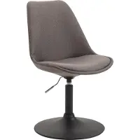 CLP Chaise de salle à manger Maverick en tissu, pivotante et réglable en hauteur en continu, gris foncé, piètement noir