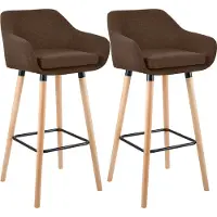 CLP lot de 2 tabourets de bar Grant tissu