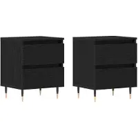 vidaXL Cabinet de chevet avec tiroir 2 pcs Chêne noir 40 x 35 x 50 cm