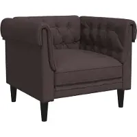 vidaXL Fauteuil Chesterfield Marron foncé Tissu