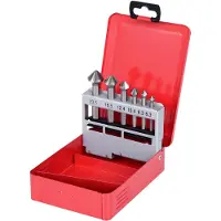 Ks Tools HSS Co 5 Jeu de fraises coniques à ébavurer, cassette en tôle d'acier 6 pces ( 336.0416 )