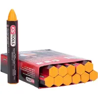 Ks Tools Crayon jaune de marquage pour pneu, 12 pces